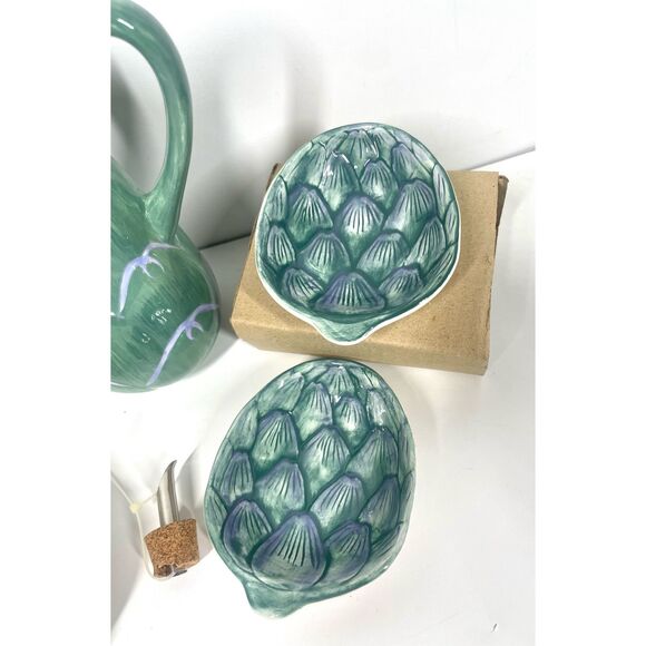 Gibson Cookware Fresh Vegetable 5pc Artichoke Oil Dipping Set Vintage NIB - Picture 5 of 8
